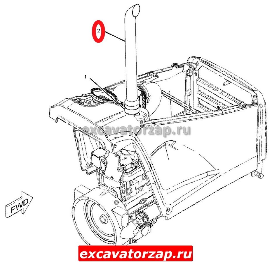 Купить труба 239-2270, 2392270 (выхлопная над капотом) экскаватора  погрузчика cat428, cat432, cat434 за 13 000 рублей в городе Йошкар-Ола