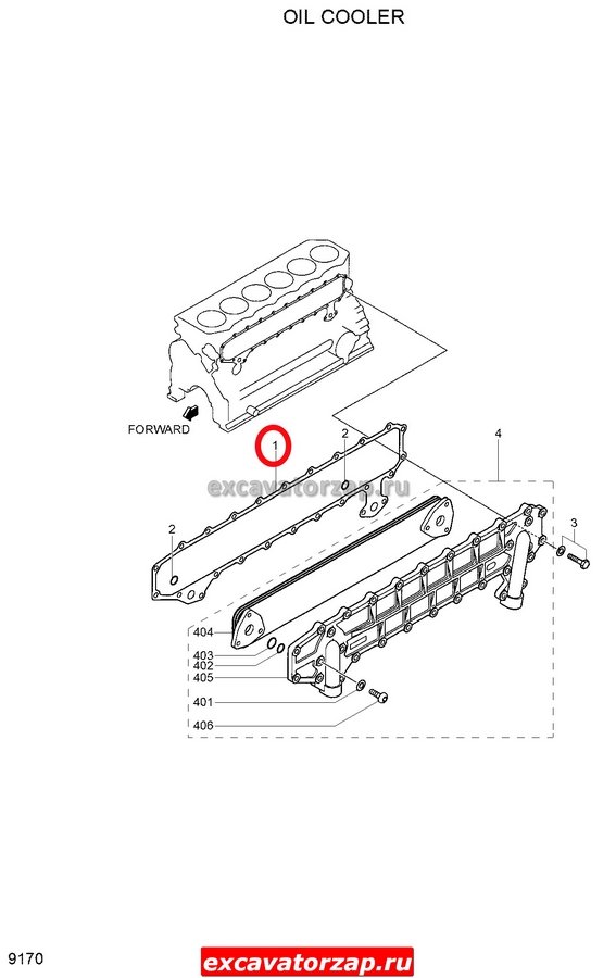 Прокладка маслоохладителя 32B39-00800 двигателя экскаватора Hyundai