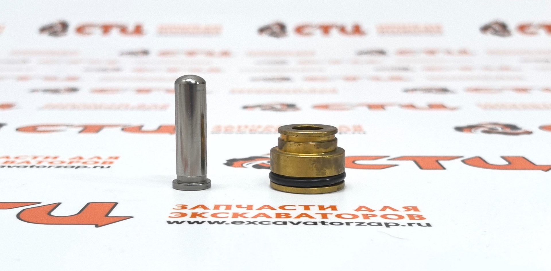 Плунжер в сборе XKAY-00052 + XKAY-02245 + XKAY-02178 + XKAY-02304 (шток, толкатель, втулка с уплотнениями) джойстика экскаватора HYUNDAI HW140, HW210, HX140L, HX160L, HX180L, HX220L, HX220NL, HX235L, HX260L, HX300L, HX330L, HX380L, HX430L, HX480L, HX520L,